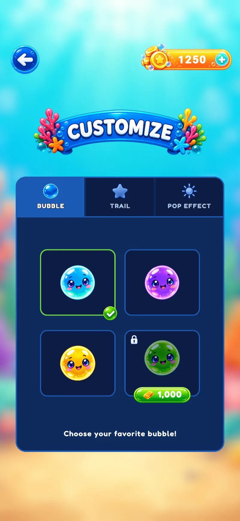 Customising the bubble