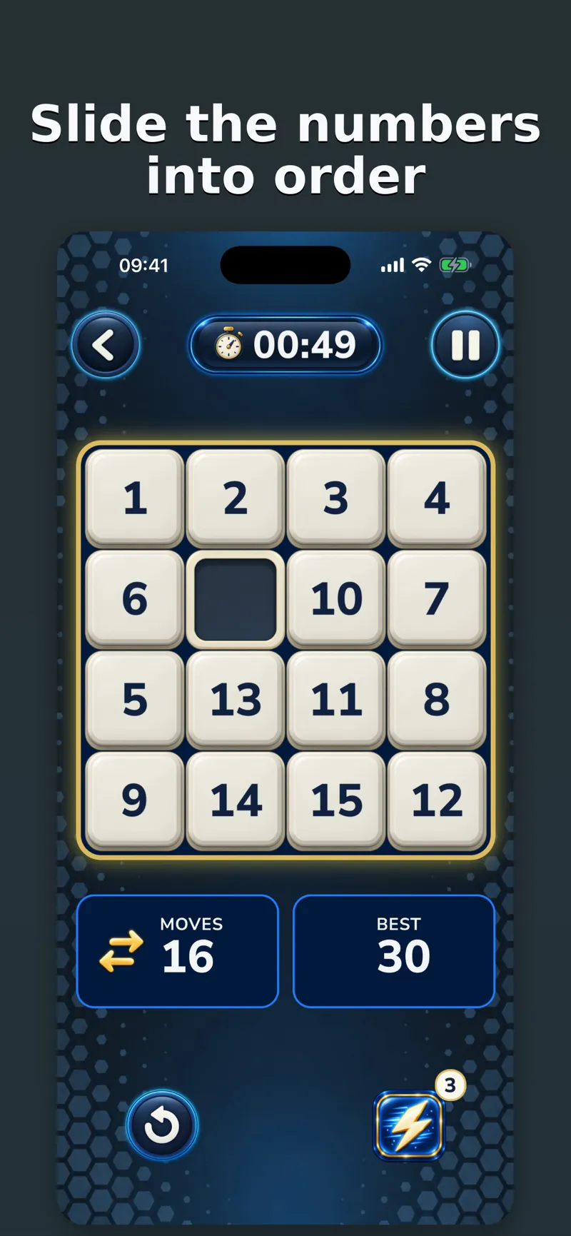Sliding the numbers into order