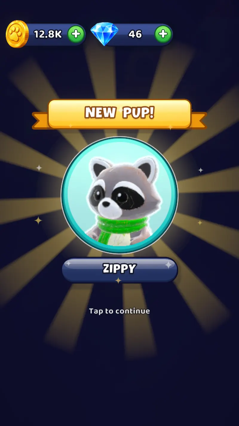A new pup joins the album: a raccoon in a green scarf